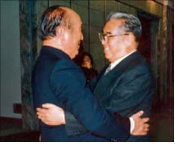 Dr Moon and Kim Il Sung